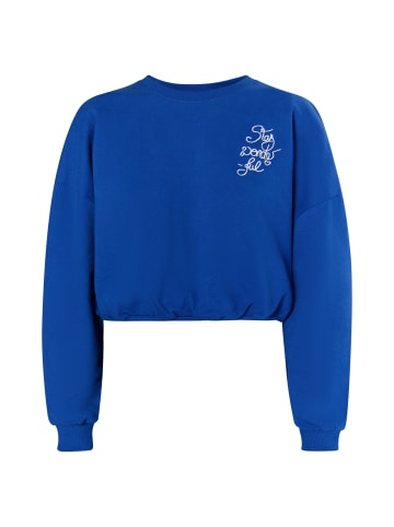 myMo Damen Sweatshirt Cropped in Royalblau