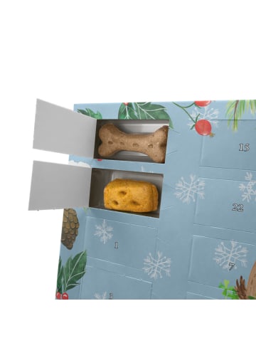Mr. & Mrs. Panda Adventskalender Hund Hund Kleeblatt mit Spruch in Eisblau