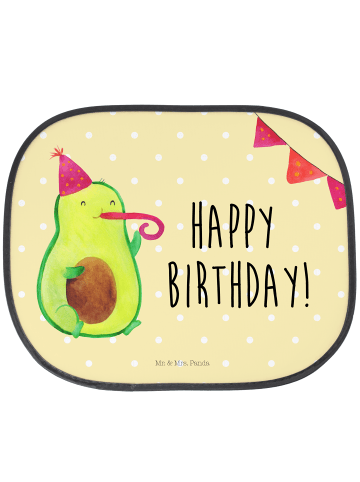 Mr. & Mrs. Panda Sonnenschutz Auto Avocado Geburtstag mit Spruch in Gelb Pastell
