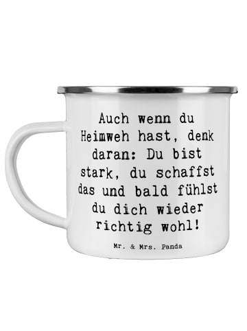 Mr. & Mrs. Panda Teetasse Spruch Heimweh überwinden mit Spruch in Weiß