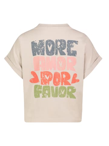 Eight2Nine Sommer T-Shirt Rundhals Kurzarm Schriftzug in Beige-2