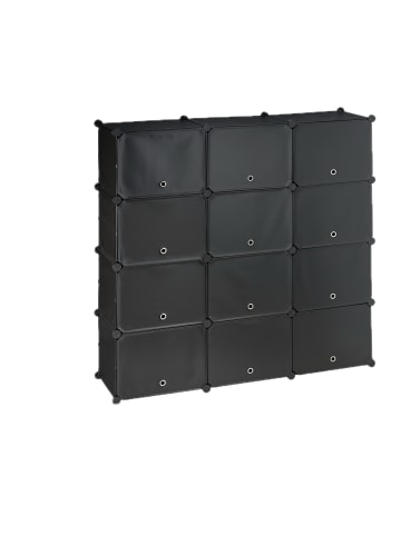 relaxdays Schuhschrank in Schwarz - (B)125x (H)125 x (T)31,5 cm