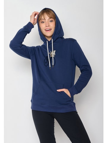 GreenBomb Hoodie Bike Cats Basket in Marineblau