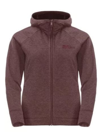 Jack Wolfskin Midlayer/ Fleece-Kapuzensweatjacke WALDSEE HOODED JKT W in Braun