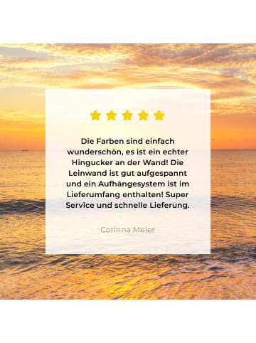 MuchoWow Leinwand Bilder Sonnenuntergang Meer