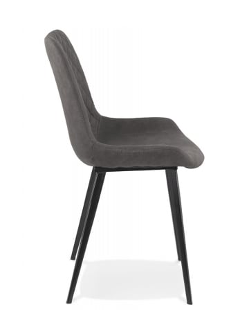 KADIMA DESIGN Mikrofaser Stuhl TAICHI Dunkelgrau 52x59x82 cm | Moderner Stil in Anthrazit