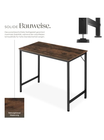 tectake Schreibtisch Jenkins Höhe 75,5 cm, Industrial Holz dunkel, rustikal