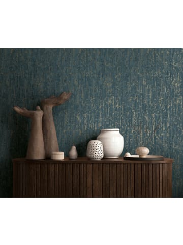 A.S. Création Tapete Sculptural Lines in Tiefsee-Blau