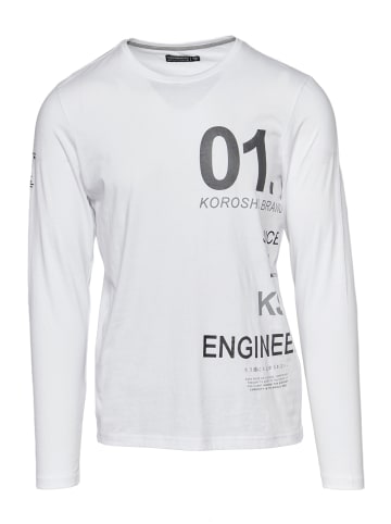 KOROSHI Langarm T-Shirt in weiß