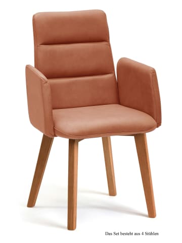 58 aufm Kessel ARMLEHNSTUHL (4er-Set) Darelle 52x92x60 Eiche geölt/Cognac