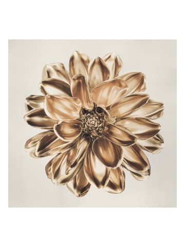 WALLART Leinwandbild - Dahlie Blume Gold Metallic in Gold