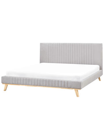 Beliani Doppelbett TALENCE in Grau/Braun - (W) 195 x (H) 105 x (L) 215 cm
