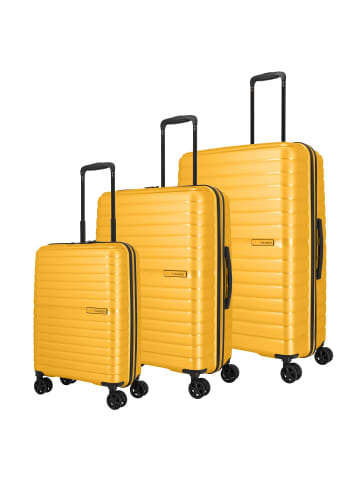 travelite Trient 4 Rollen Kofferset 3-teilig in gelb