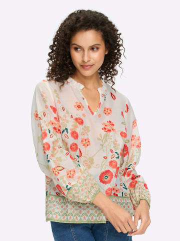 Heine Druckbluse in champagner-schilf-bedruckt