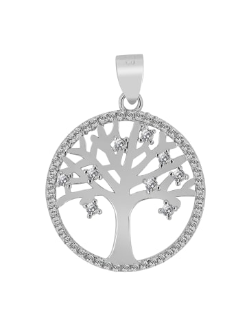 Adeliás Damen Anhänger Lebensbaum aus 925 Silber mit Zirkonia in keine