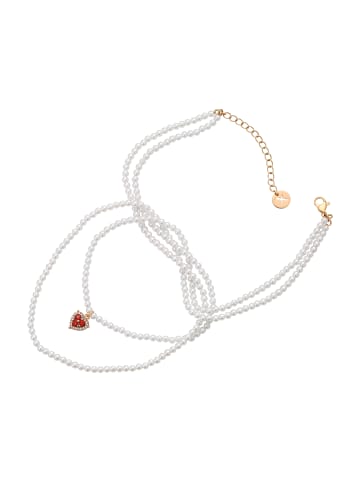faina Women Necklace in Rose Gold White
