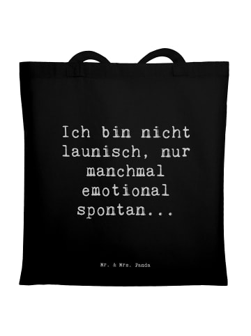 Mr. & Mrs. Panda Tasche Spruch Emotionen ausdrücken mit Spruch in Schwarz