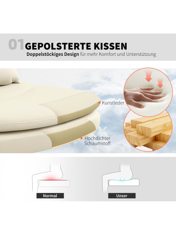HOMCOM Bürostuhl-63L x 67B x 83-93H cm-Beige