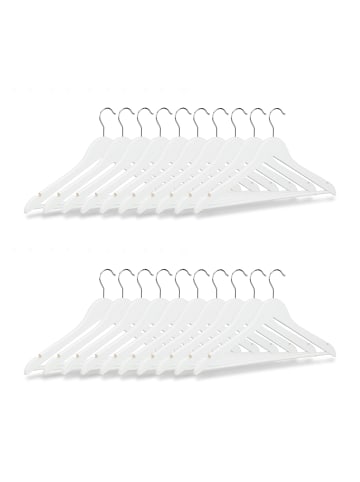 relaxdays 60x Kleiderbügel in Weiß