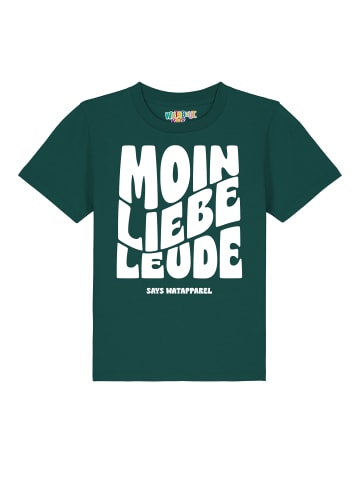 wat? Apparel T-Shirt Moin liebe Leude in Dunkelgrün