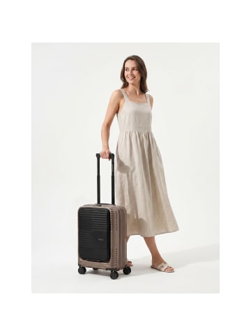 Redolz Essentials 17 2.0 4 Rollen Kabinentrolley 55 cm Laptopfach mit Dehnfalte taupe