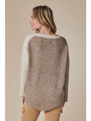 ZHRILL Damen Strickpullover ZHISABELLA PATCH in Braun