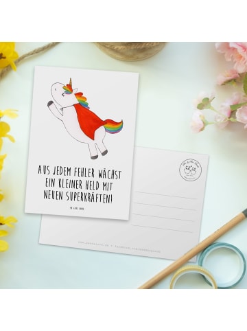 Mr. & Mrs. Panda Postkarte Fehler machen lernen mit Spruch in Weiß
