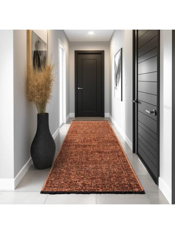 Baumwoll-Chenille Teppich Space 1900 Läufer in Kupfer