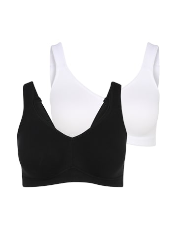 PETITE FLEUR Entlastungs-BH in schwarz+weiß