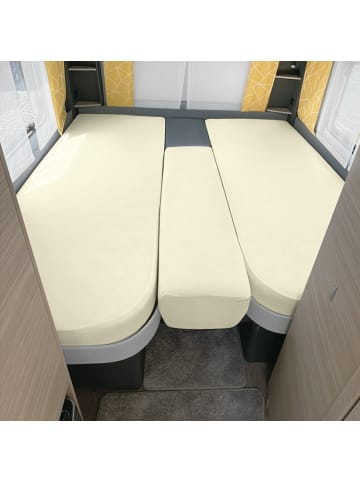 Erwin Müller Matratzenschutz und Spannbettlaken 6-tlg für das Wohnmobil/Wohnwagen-Heckbett in natur