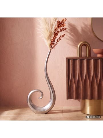 FineBuy Vase in Silber / Aluminium / 48x10x100