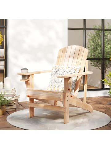 Outsunny Gartenstuhl 72B x 95T x 93H cm Natur