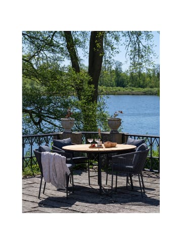 home24 Gartenstuhl Salerno 4er-Set in Schwarz / Grau