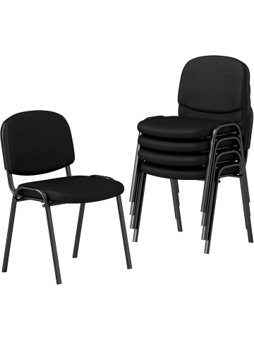 COSTWAY Konferenzstühle stapelbar 5er Set in Schwarz