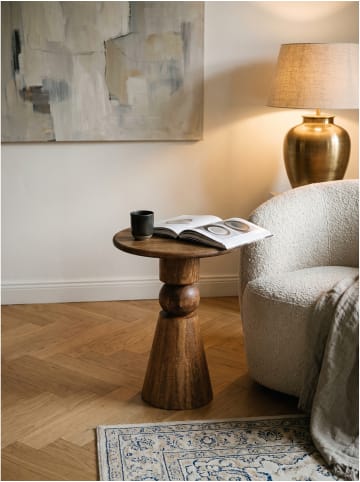 KADIMA DESIGN Beistelltisch mit Mittelfuß, Massivholz, Modern
