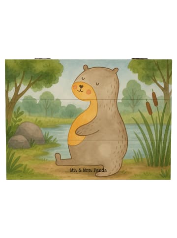 Mr. & Mrs. Panda Kiste Otter Bauch Design ohne Spruch in Weiß