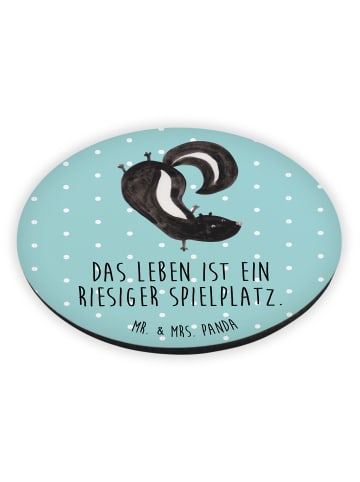 Mr. & Mrs. Panda magnet Stinktier Handstand mit Spruch in Türkis Pastell