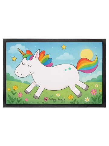 Mr. & Mrs. Panda Schmutzfangmatte Einhorn Happy Design ohne Spruch in Weiß