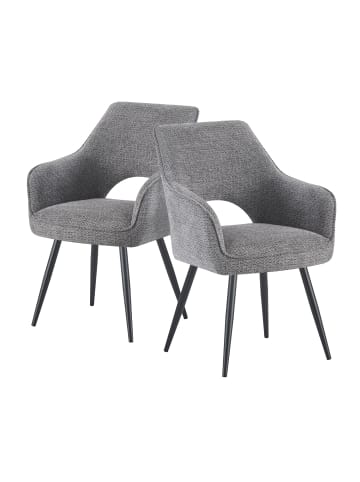 DUBI Möbel 2er-Set: Drehstuhl THOMAS-RAYA in Grau - (B)57 x (H)86 x  (T)63 cm