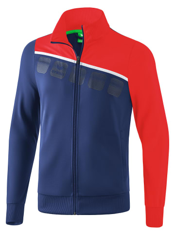erima 5-C Polyesterjacke in new navy/rot/weiss