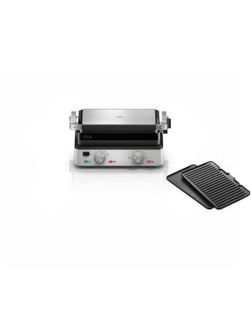 Braun Multi Grill Kontaktgrill 2000 Watt Edelstahl in Schwarz