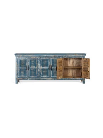 Giner y Colomer Handgefertigtes Sideboard mit 6 Türen aus Mangoholz in Blue