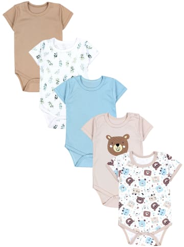 TupTam Jungen Baby Body Kurzarm 5er Pack in beige Modell 1