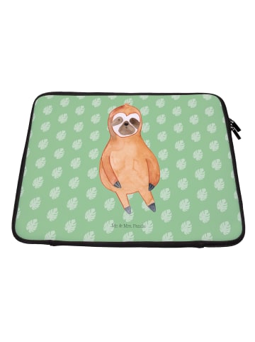 Mr. & Mrs. Panda Laptop Bag Faultier Zufrieden ohne Spruch in Tropengrün