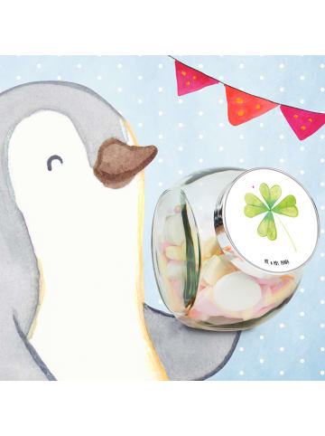 Mr. & Mrs. Panda glas für kaffee Blume Kleeblatt ohne Spruch in Weiß