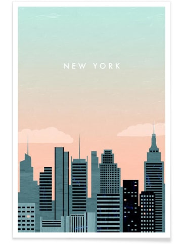 Juniqe Poster "New York" in Grau