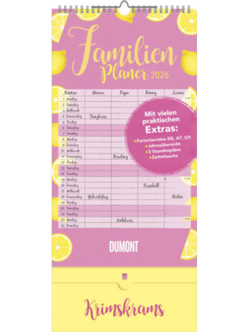 DuMont Kalenderverlag Kalender - DUMONT - Familienplaner Krimskrams mit Tasche - 4 Spaltnen 2026 - Fa