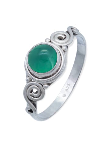 mantraroma 925er Silber - Ringe mit grüner Onyx