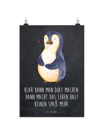 Mr. & Mrs. Panda Wandbild Pinguin Diät mit Spruch in Kreidetafel