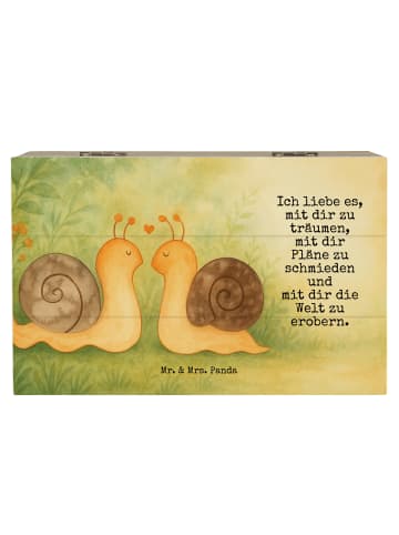 Mr. & Mrs. Panda Geschenkbox Schnecken Liebe Design mit Spruch in Weiß